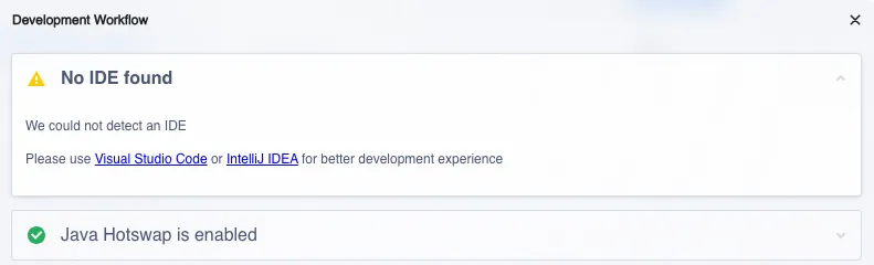 Vaadin Copilot development workflow dialog